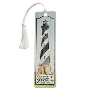 Vintage Y2K Lighthouse Bookmark, Psalm 27:1, Beth Yarbrough 2001 Artworks YA014B